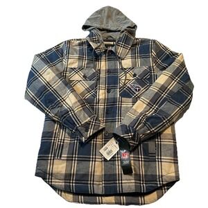 NWT Mens Small Tennessee Titans G-III Flannel Zip&Button Hoodie Jacket MSRP $120